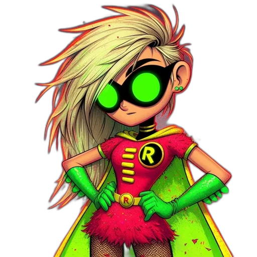 cartoon, comic book art, pixel art, concept art, neon, animated, female, figure transparent PNG cut-out