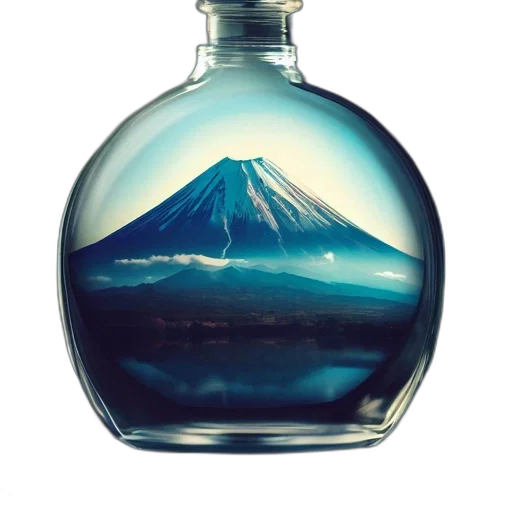 bottle, crown, dress, jewelry, photorealistic, oil painting, vaporwave, watercolor transparent PNG cut-out