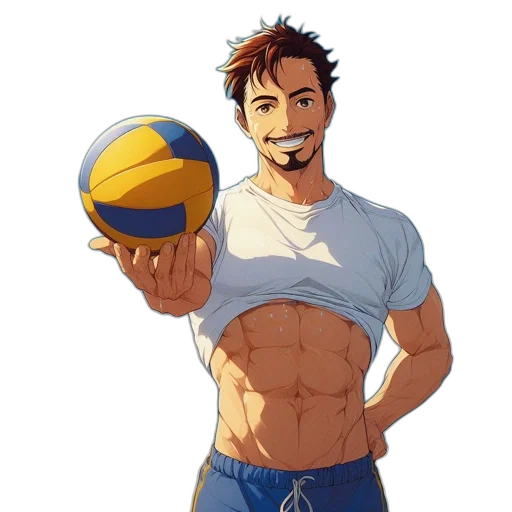 photorealistic, cartoon, pixel art, concept art, upbeat, man, stands, beach transparent PNG cut-out