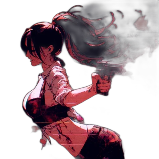 dress, weapon, staff, jacket, concept art, anime, comic book art, watercolor transparent PNG cut-out
