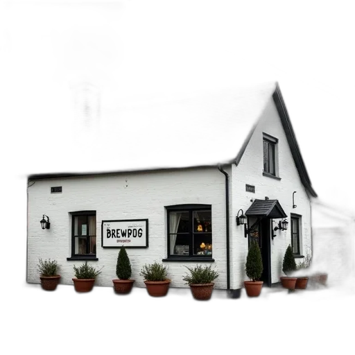 building, staff, 3d render, photorealistic, white, black, roof, chimney transparent PNG cut-out