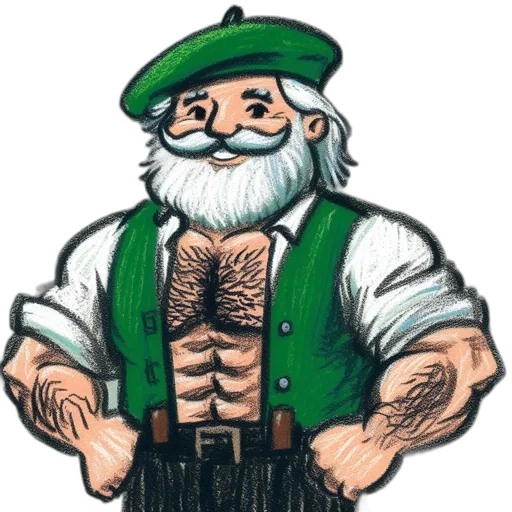 fantasy art, concept art, pixel art, comic book art, animated, figure, resembling, leprechaun transparent PNG cut-out