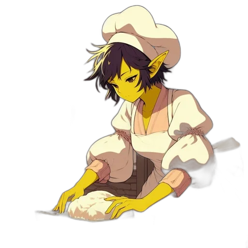 food, hat, staff, pixel art, concept art, anime, cartoon, golden transparent PNG cut-out