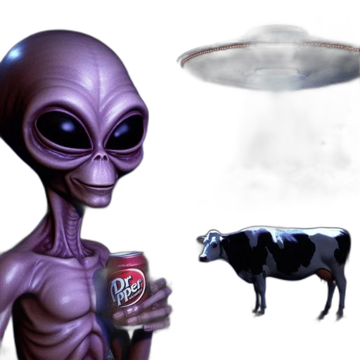 creature, food, animal, robot, concept art, 3d render, outer space, alien transparent PNG cut-out