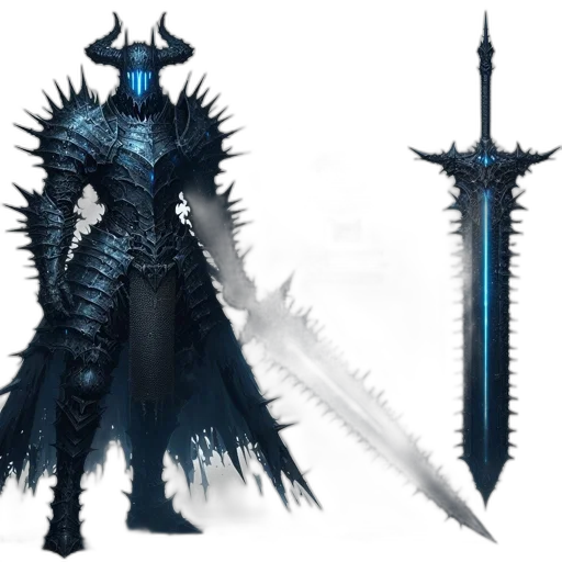 sword, weapon, staff, concept art, fantasy art, 3d render, pixel art, blue transparent PNG cut-out