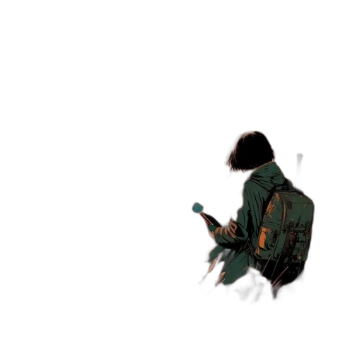 jacket, weapon, sword, robot, pixel art, concept art, 3d render, cyberpunk transparent PNG cut-out