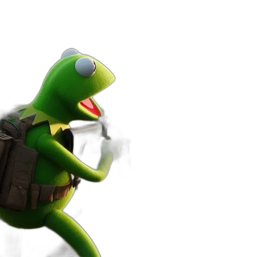 staff, dragon, weapon, animal, 3d render, concept art, photorealistic, kermit transparent PNG cut-out