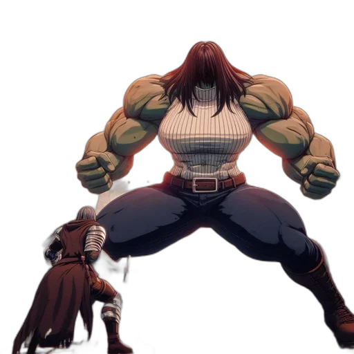weapon, hair, concept art, comic book art, pixel art, 3d render, earth tones, animated transparent PNG cut-out