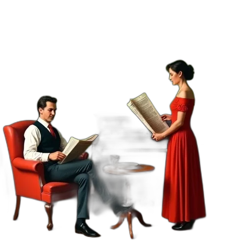 furniture, dress, staff, umbrella, concept art, photorealistic, oil painting, 3d render transparent PNG cut-out