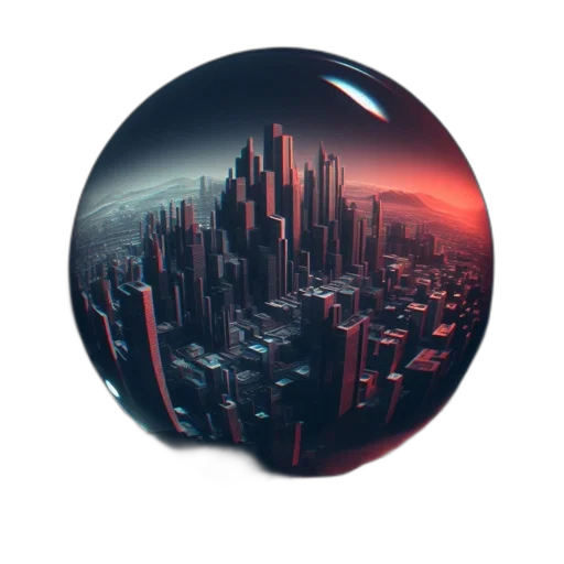 jacket, 3d render, concept art, cyberpunk, photorealistic, outer space, red, cityscape transparent PNG cut-out