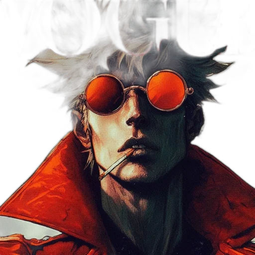 jacket, face, mask, comic book art, cyberpunk, concept art, fantasy art, red transparent PNG cut-out