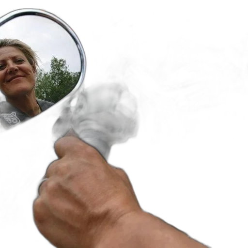 face, staff, mask, photorealistic, woman, reflection, side, mirror transparent PNG cut-out