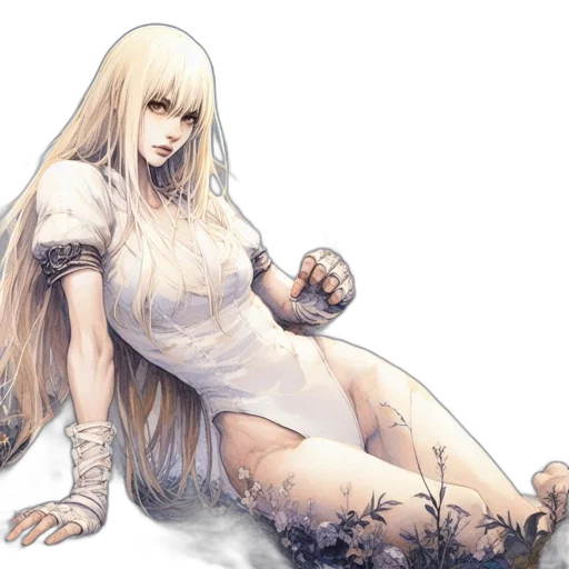 dress, concept art, fantasy art, comic book art, watercolor, monochrome, woman, long transparent PNG cut-out