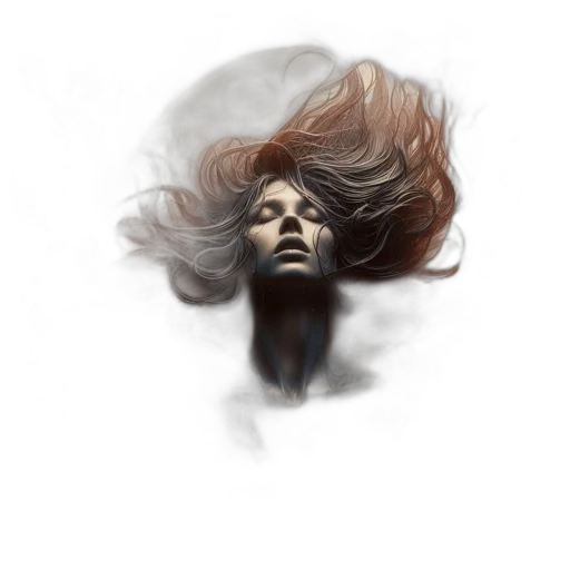 hair, face, mask, creature, concept art, photorealistic, fantasy art, comic book art transparent PNG cut-out