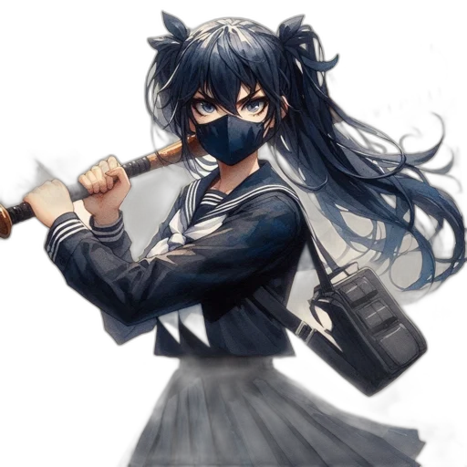 weapon, staff, sword, mask, anime, fantasy art, pixel art, concept art transparent PNG cut-out