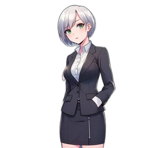 jacket, staff, dress, robot, anime, pixel art, concept art, cartoon transparent PNG cut-out