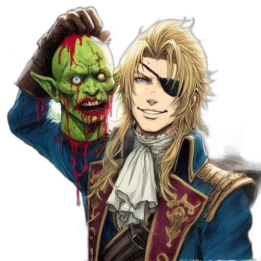 mask, face, anime, fantasy art, concept art, cartoon, blonde-haired, man transparent PNG cut-out