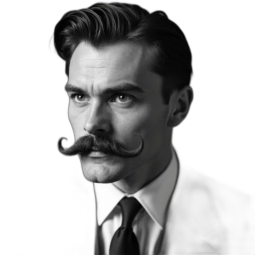 staff, face, photorealistic, cartoon, concept art, comic book art, black, white transparent PNG cut-out