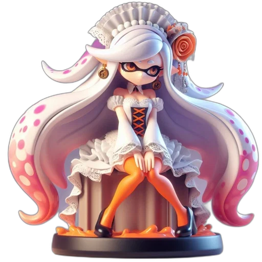 concept art, 3d render, fantasy art, animated, female, character, pinkish-orange, spotted transparent PNG cut-out