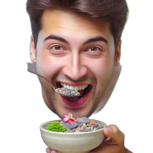 food, face, mask, creature, photorealistic, 3d render, oil painting, cartoon transparent PNG cut-out