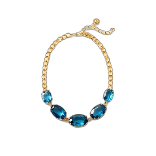 jewelry, crown, blue, gold, necklace, gemstones, clasp, displayed transparent PNG cut-out