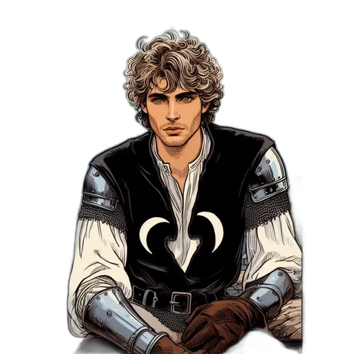jacket, sword, staff, weapon, comic book art, fantasy art, pixel art, concept art transparent PNG cut-out