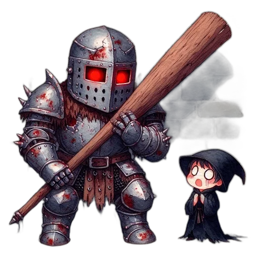 weapon, sword, robot, concept art, pixel art, fantasy art, comic book art, dark transparent PNG cut-out