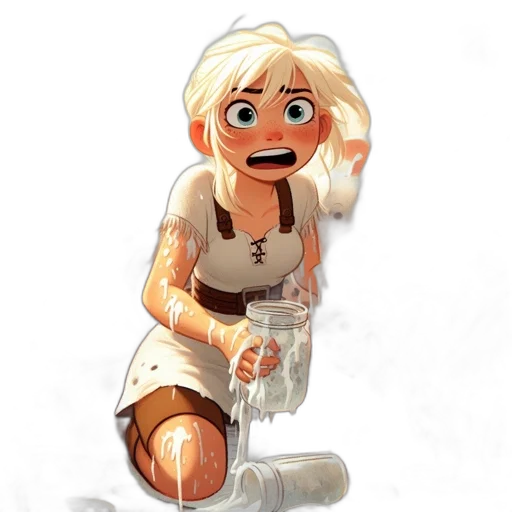 face, bottle, concept art, comic book art, pixel art, 3d render, young, woman transparent PNG cut-out