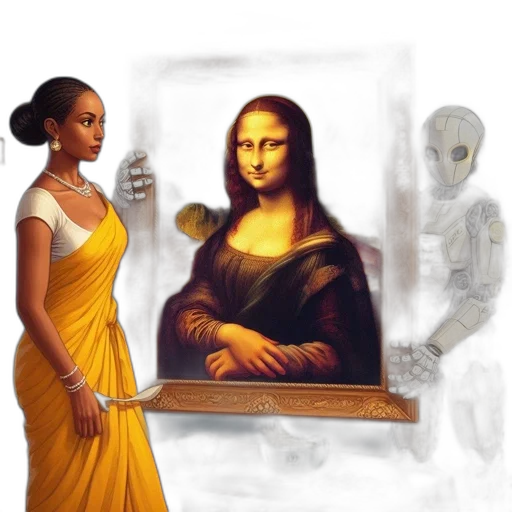robot, dress, face, mask, oil painting, concept art, photorealistic, fantasy art transparent PNG cut-out