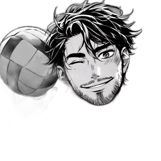 face, cartoon, pencil sketch, anime, photorealistic, energetic, young, man transparent PNG cut-out