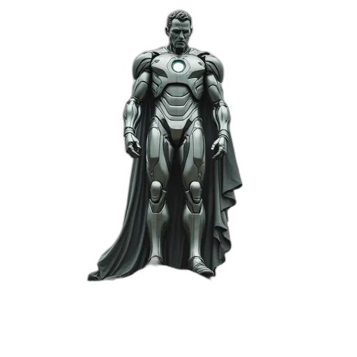 robot, comic book art, concept art, 3d render, fantasy art, statue, man, iron transparent PNG cut-out