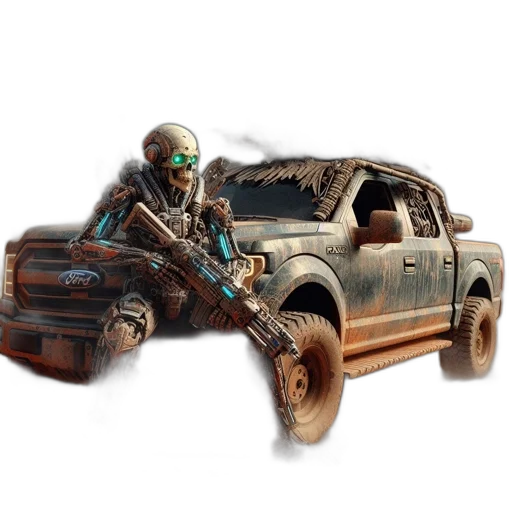 car, weapon, concept art, pixel art, 3d render, photorealistic, barren, wasteland transparent PNG cut-out