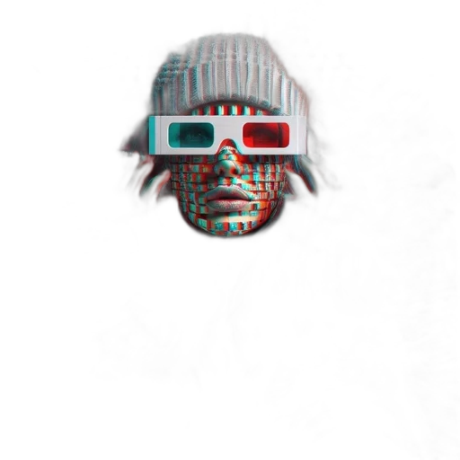 mask, face, robot, hat, 3d render, pixel art, vaporwave, cyberpunk transparent PNG cut-out