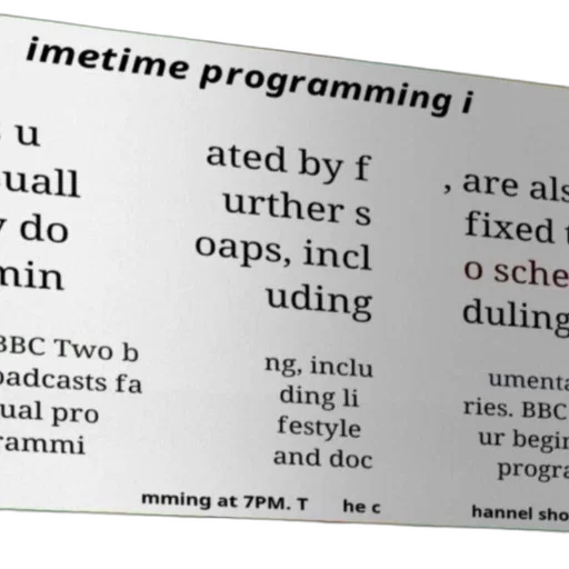 poster, bbc, two, featuring, schedule, various, programming, timeslots transparent PNG cut-out