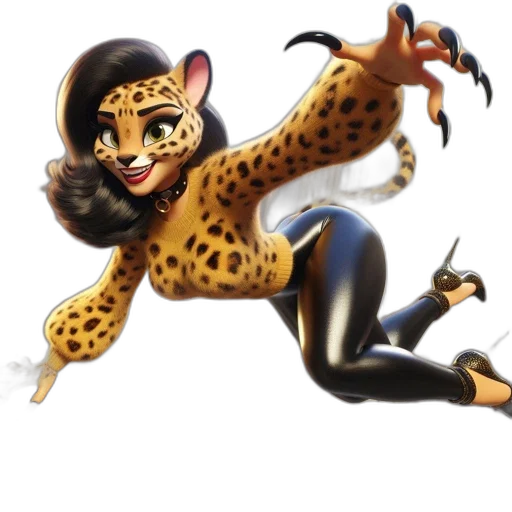 animal, jewelry, concept art, fantasy art, 3d render, cartoon, animated, cheetah-like transparent PNG cut-out