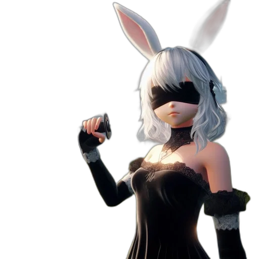dress, mask, weapon, staff, concept art, 3d render, anime, pixel art transparent PNG cut-out