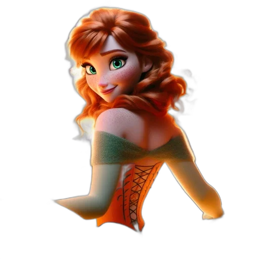 dress, crown, jewelry, staff, 3d render, fantasy art, concept art, cartoon transparent PNG cut-out
