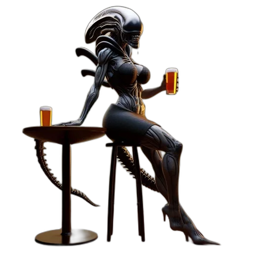 robot, concept art, 3d render, fantasy art, pixel art, alien, character, sleek transparent PNG cut-out