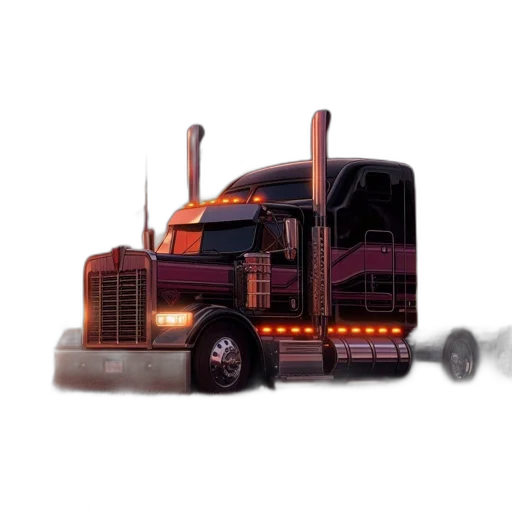 weapon, car, photorealistic, concept art, 3d render, cartoon, large, semi-truck transparent PNG cut-out