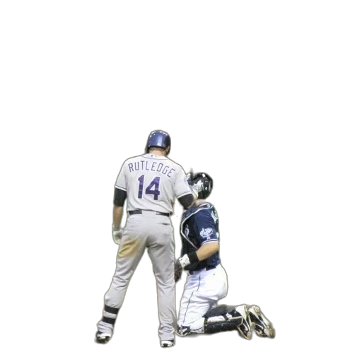 baseball, player, name, rutledge, his, back, bat transparent PNG cut-out