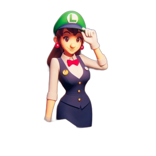 hat, dress, staff, crown, pixel art, concept art, 3d render, anime transparent PNG cut-out