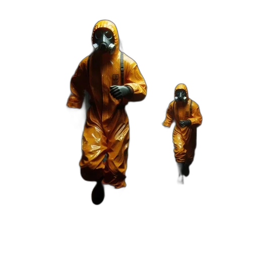 mask, jacket, concept art, pixel art, 3d render, photorealistic, hazmat-suited, individuals transparent PNG cut-out