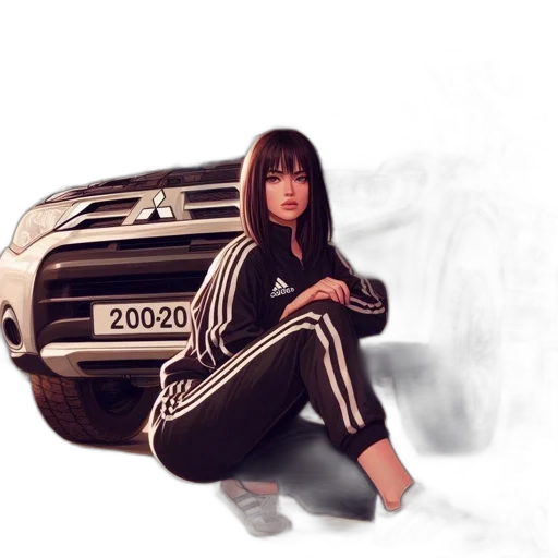 car, jacket, robot, photorealistic, concept art, fantasy art, anime, neon lights transparent PNG cut-out
