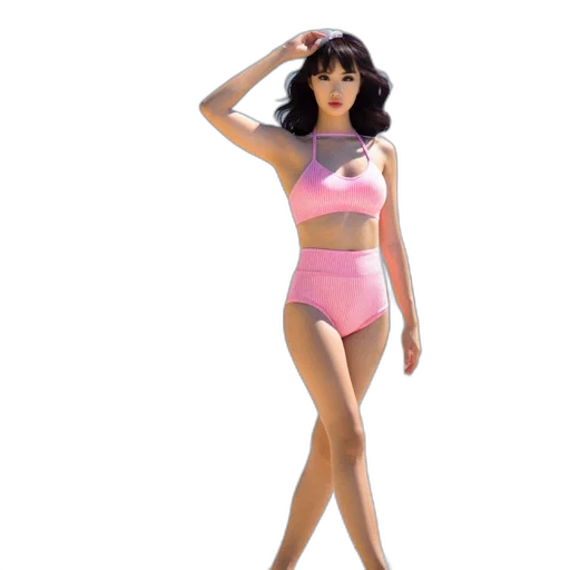 dress, 3d render, concept art, vaporwave, cartoon, pastel, young, woman transparent PNG cut-out