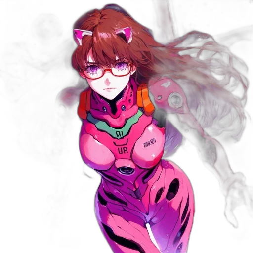 dress, robot, anime, concept art, cyberpunk, vaporwave, outer space, neon lights transparent PNG cut-out