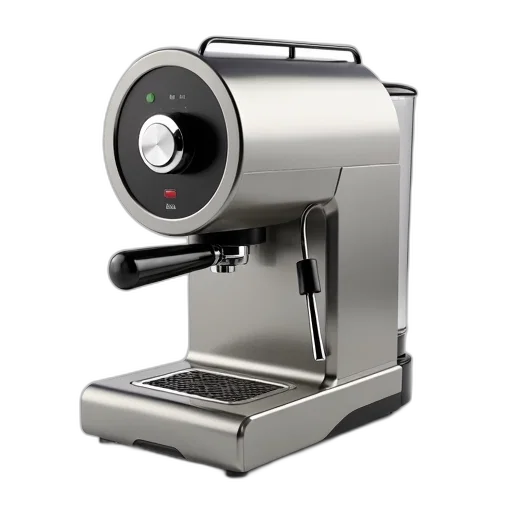 robot, 3d render, photorealistic, sleek, modern, espresso, machine, stainless transparent PNG cut-out