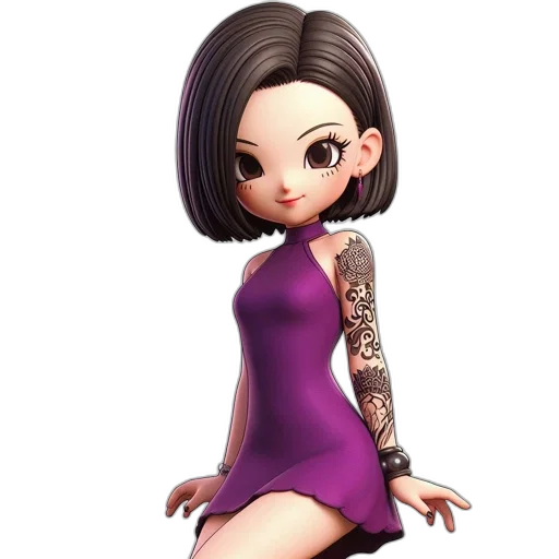 dress, cartoon, concept art, 3d render, fantasy art, japanese, anime-style, female transparent PNG cut-out