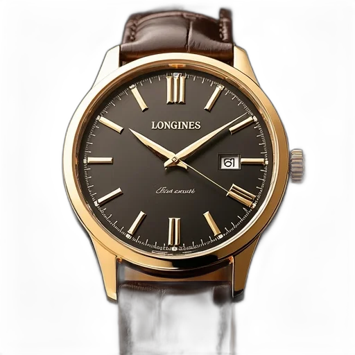 longines, watch, two, toned transparent PNG cut-out