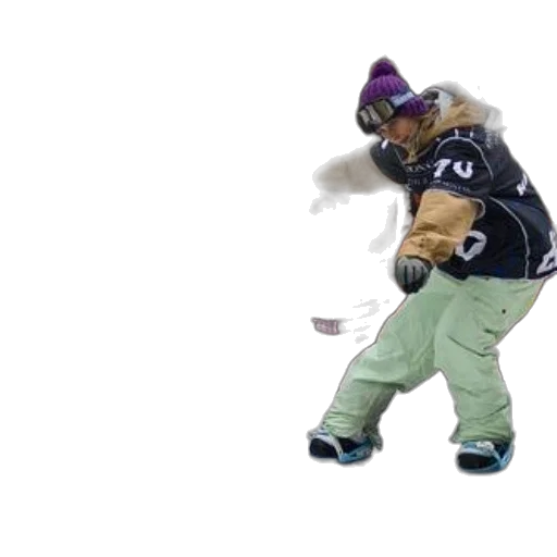 creature, jacket, animal, weapon, 3d render, concept art, vaporwave, snowboarder transparent PNG cut-out