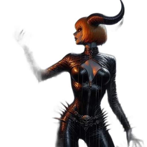 robot, mask, concept art, comic book art, fantasy art, 3d render, dark, woman transparent PNG cut-out